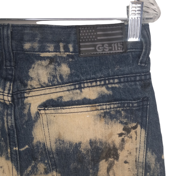 Kids GS 115 Denim Distressed Bleach Spots Shorts Size 16 - Picture 4 of 4